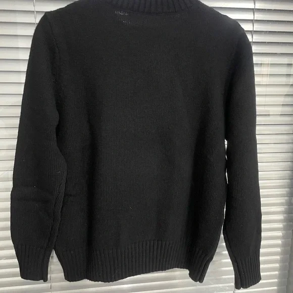 Polo by Ralph Lauren Black Crewneck Sweater with Bear Motif